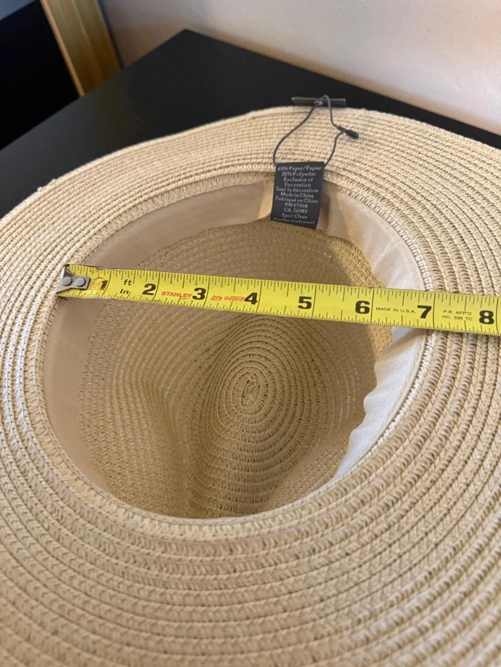 Vince Camuto Women’s Natural Sun Hat Animal Print Scarf Band NEW